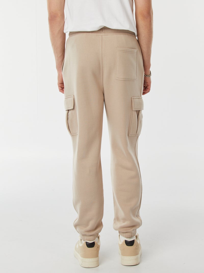Jogging multi-poches en molleton Beige - Kiabi