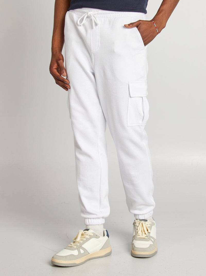 Jogging multi-poches en molleton Blanc - Kiabi