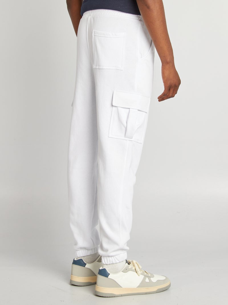 Jogging multi-poches en molleton Blanc - Kiabi