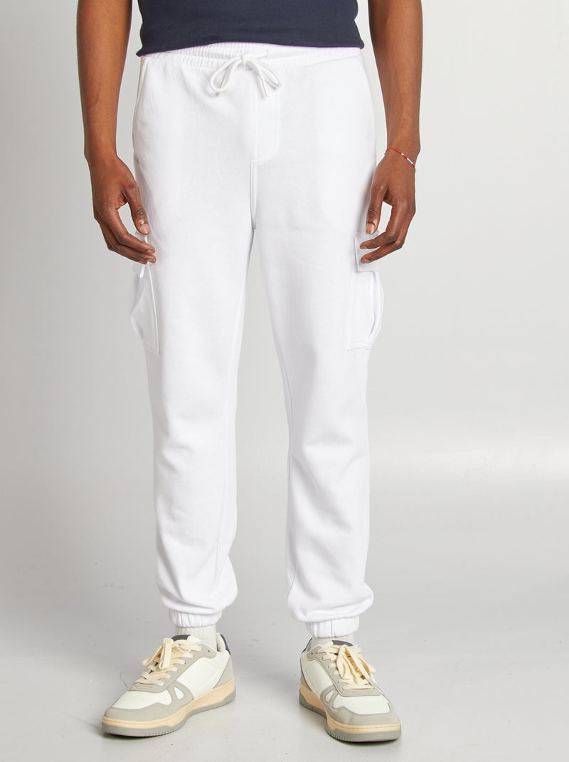 Jogging multi-poches en molleton Blanc - Kiabi