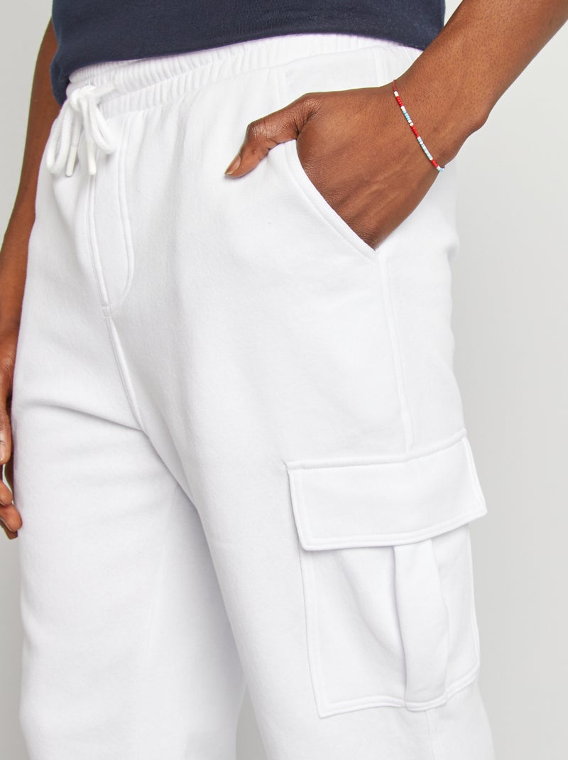 Jogging multi-poches en molleton Blanc - Kiabi