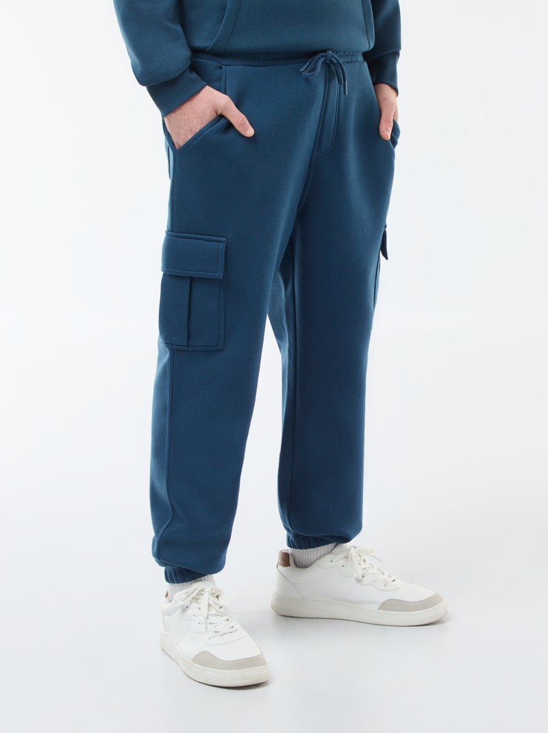 Jogging multi-poches en molleton Bleu - Kiabi