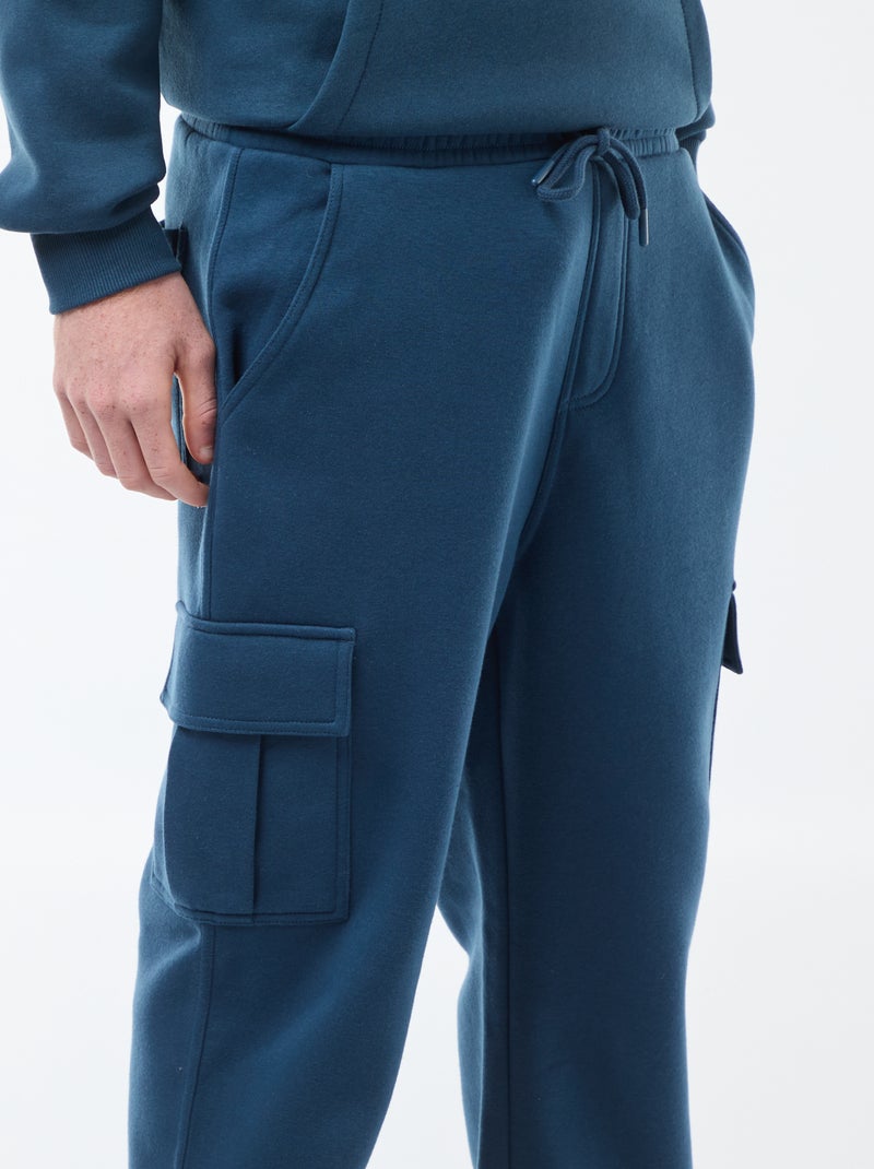 Jogging multi-poches en molleton Bleu - Kiabi