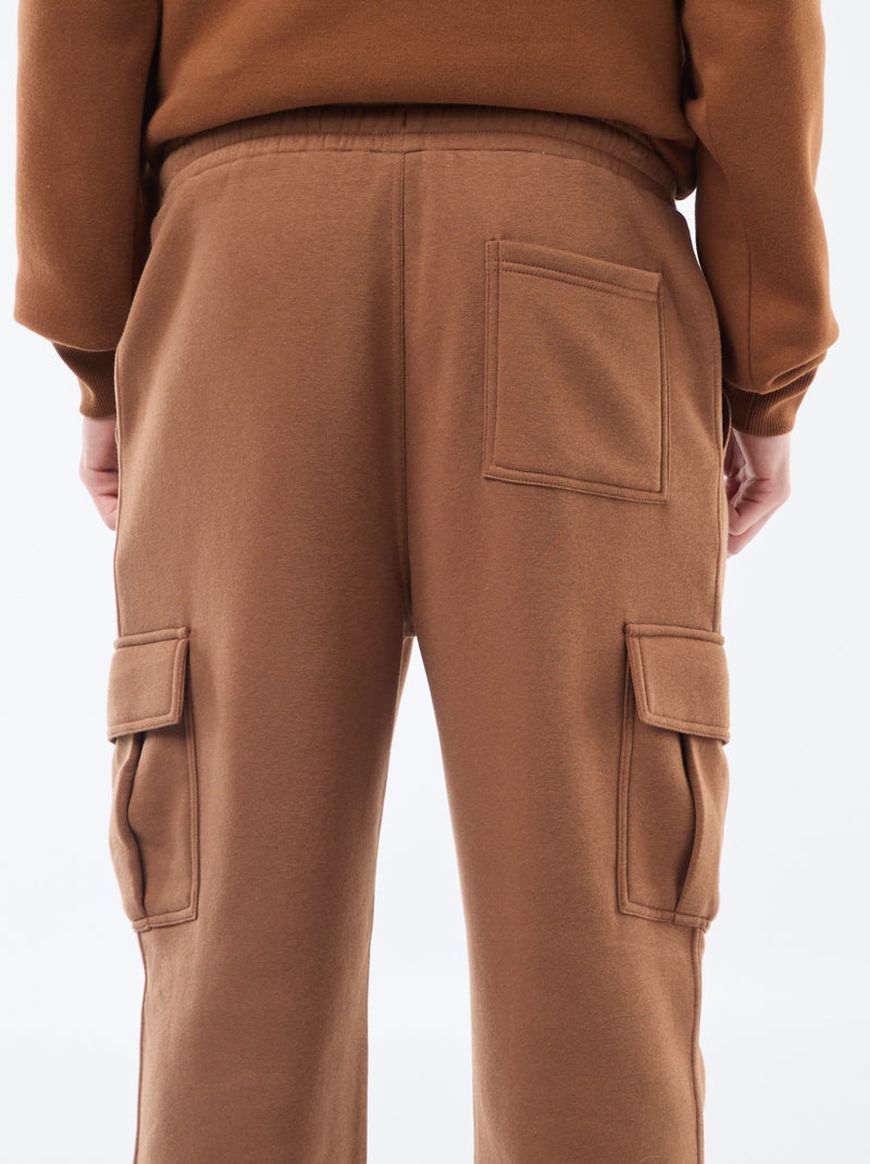 Jogging multi-poches en molleton Marron - Kiabi