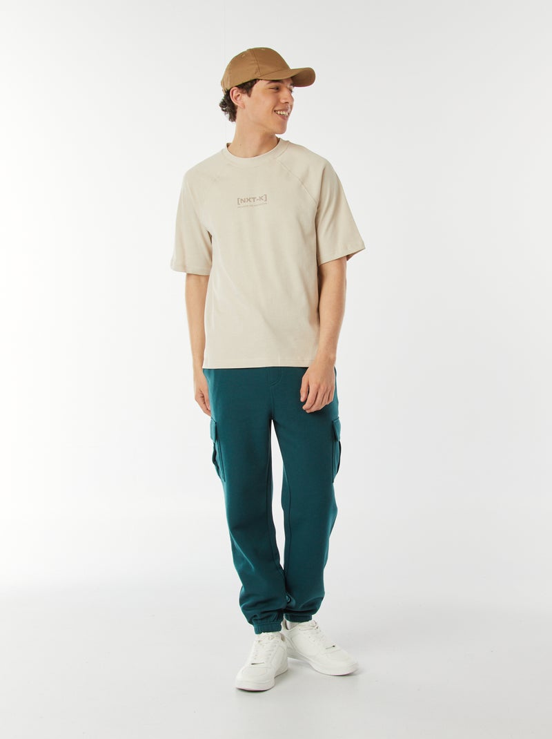Jogging multi-poches en molleton Vert - Kiabi