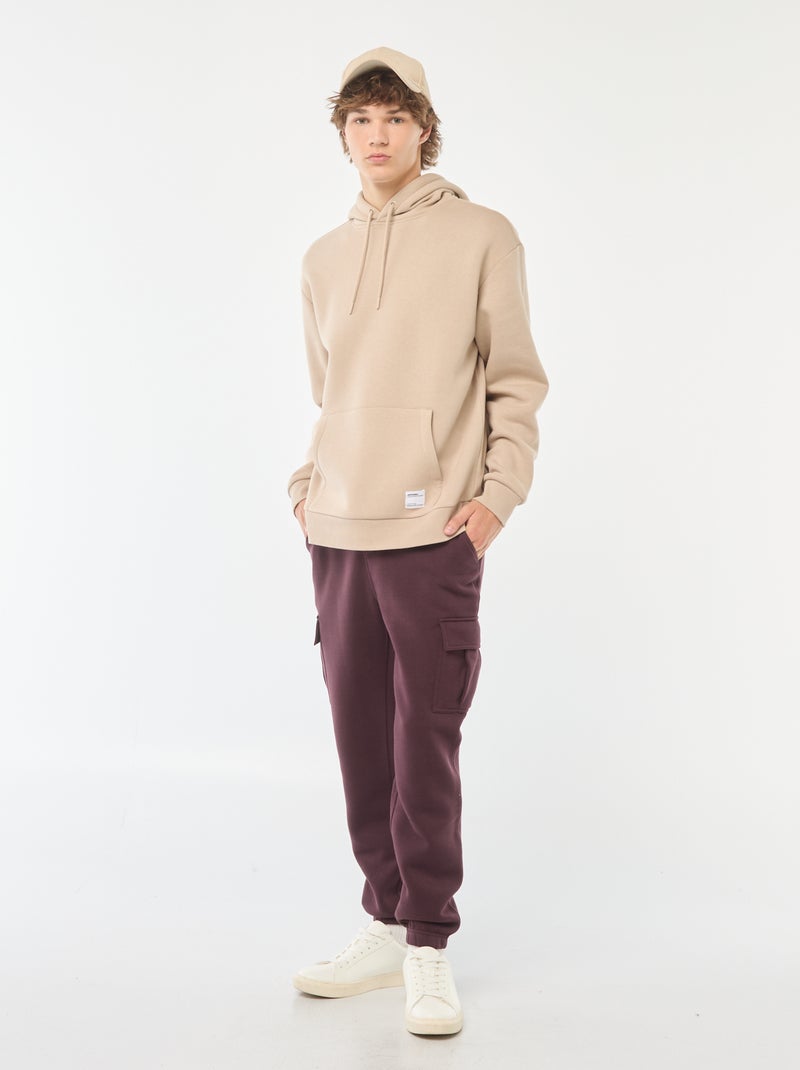 Jogging multi-poches en molleton Violet - Kiabi
