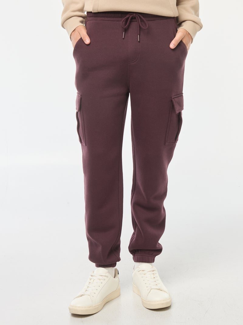 Jogging multi-poches en molleton Violet - Kiabi
