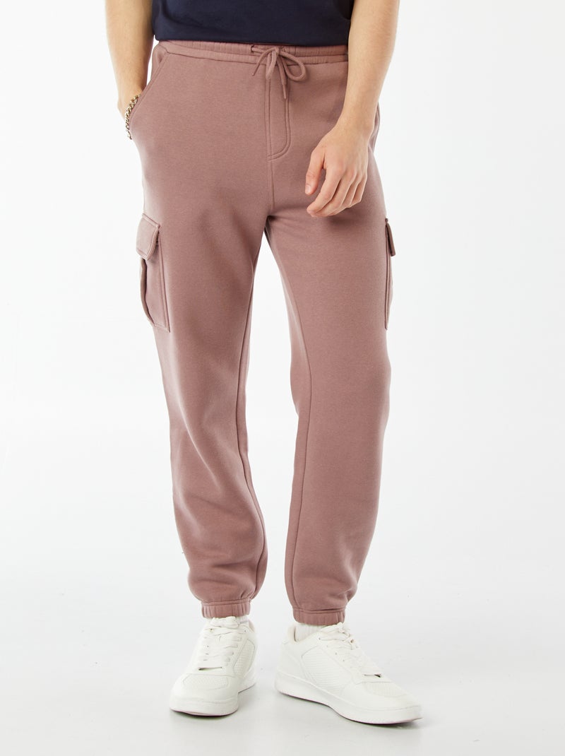 Jogging multi-poches en molleton Violet - Kiabi