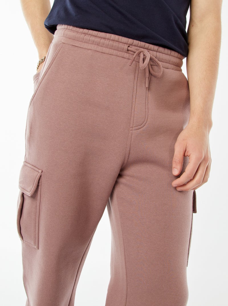 Jogging multi-poches en molleton Violet - Kiabi