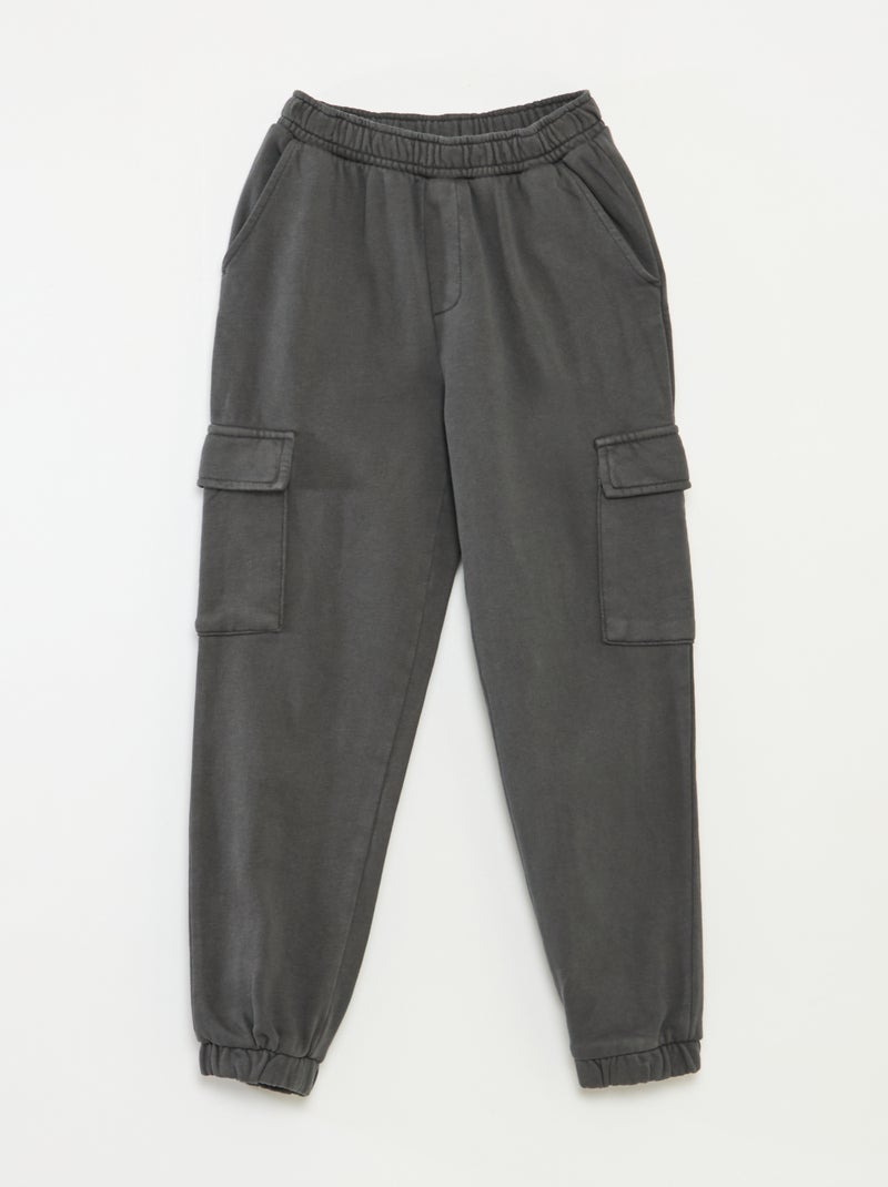 Jogging multipoches en molleton léger Noir - Kiabi