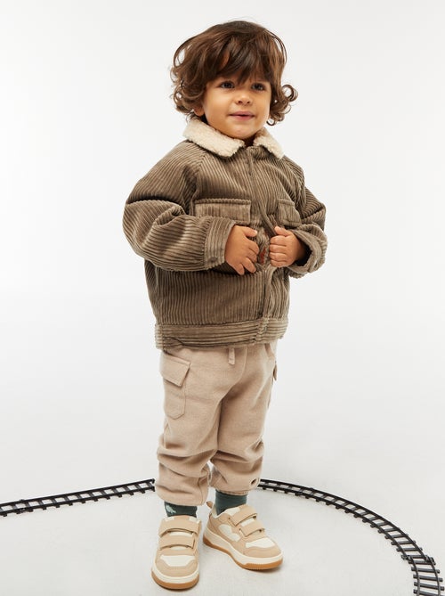 Jogging rib en coton uni - Kiabi