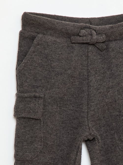 Jogging rib en coton uni - Kiabi