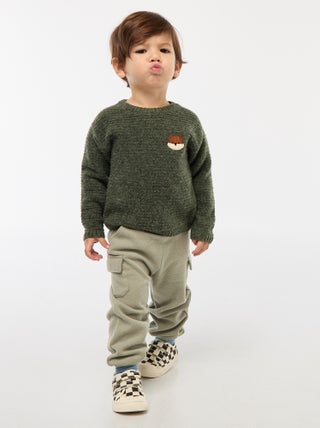 Jogging rib en coton uni