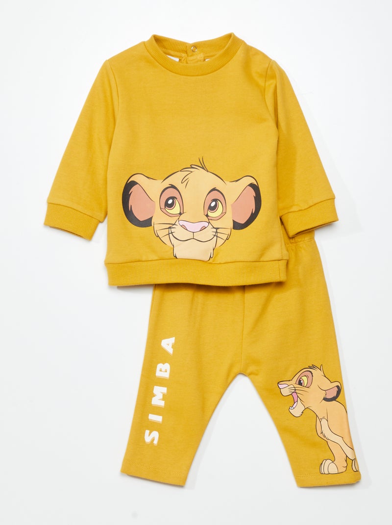 Jogging 'Roi Lion' sweat + pantalon - 2 pièces Jaune - Kiabi