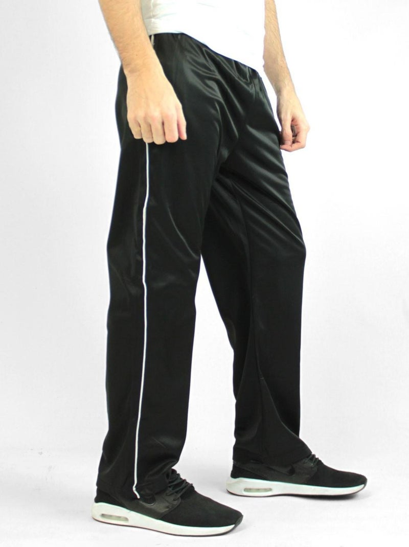 Jogging satiné Kebello Noir Noir - Kiabi