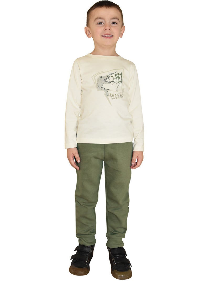 Jogging scott maille fantaisie Vert - Kiabi