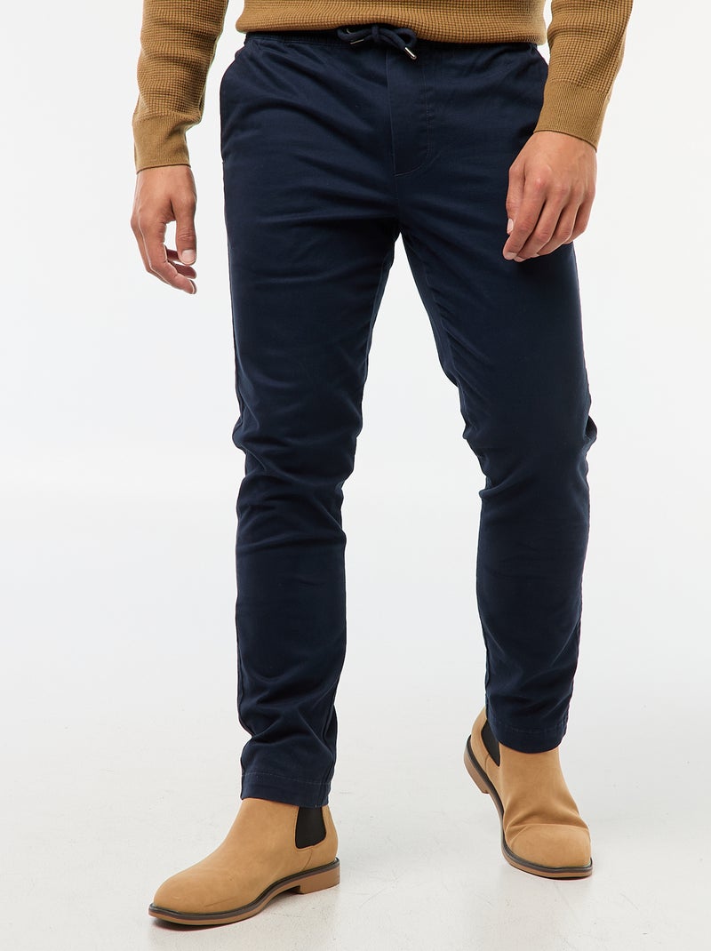 Jogging slim uni Bleu - Kiabi