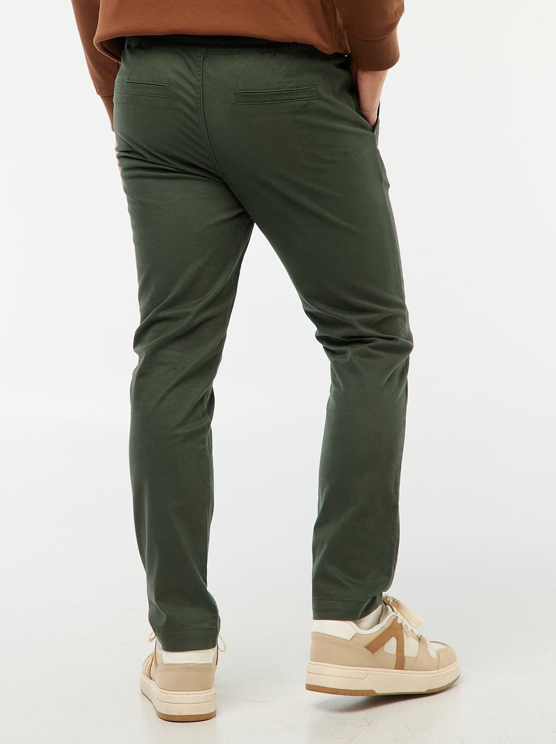 Jogging slim uni Kaki - Kiabi