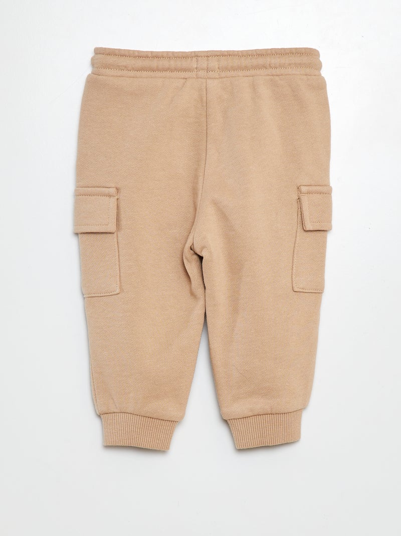 Jogging uni avec poches à rabat BEIGE - Kiabi