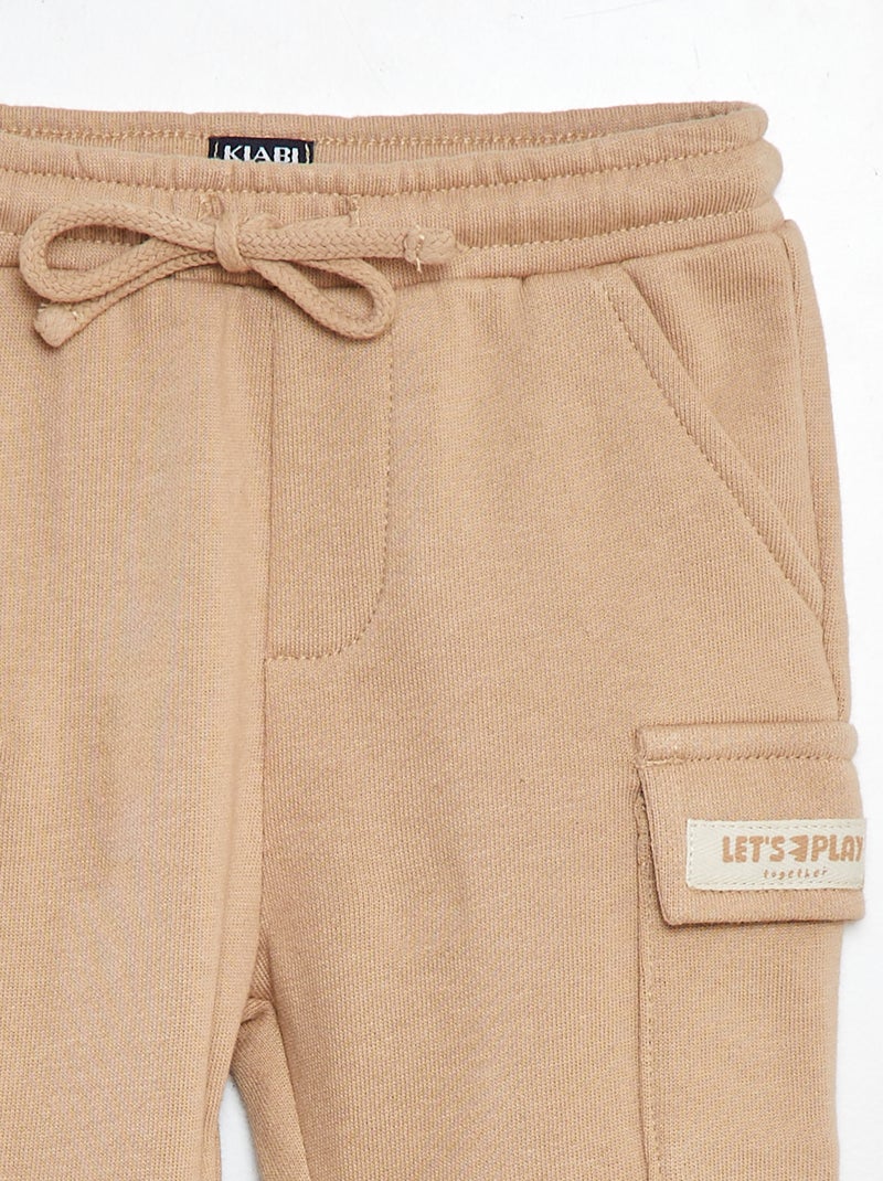 Jogging uni avec poches à rabat BEIGE - Kiabi