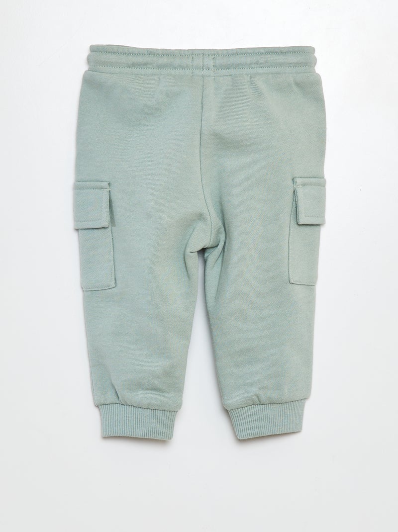 Jogging uni avec poches à rabat VERT - Kiabi