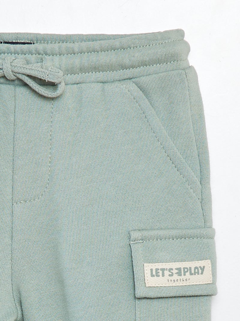 Jogging uni avec poches à rabat VERT - Kiabi