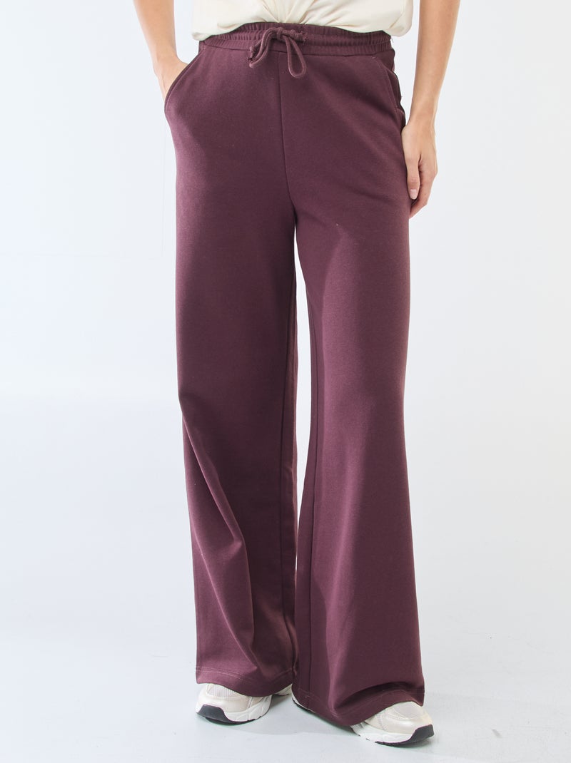 Jogging uni en coton Violet - Kiabi