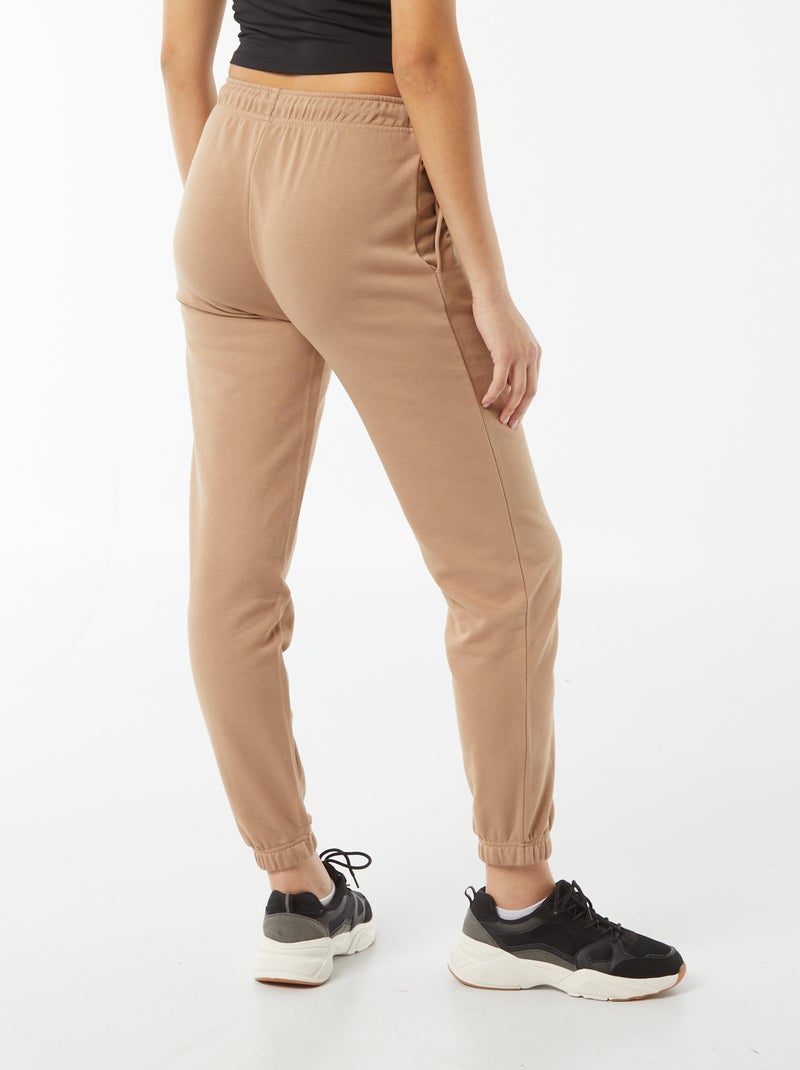 Jogging uni en molleton fin BEIGE - Kiabi