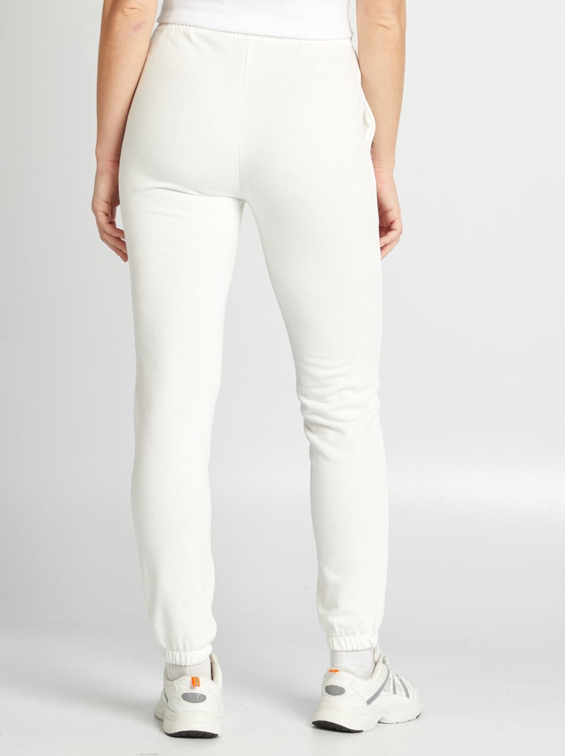 Jogging uni en molleton fin Blanc - Kiabi