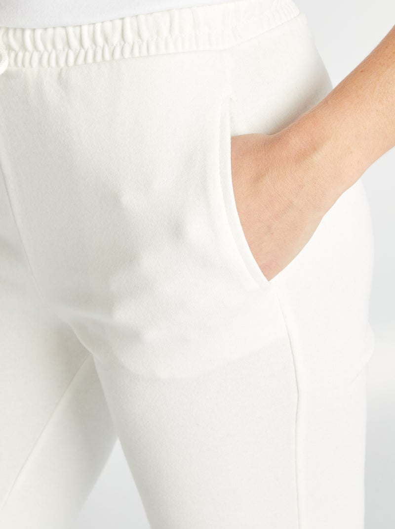 Jogging uni en molleton fin Blanc - Kiabi