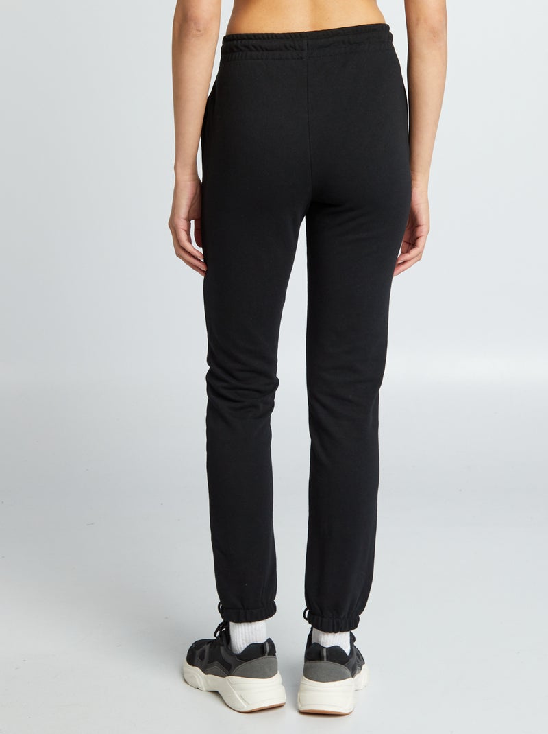 Jogging uni en molleton fin noir - Kiabi