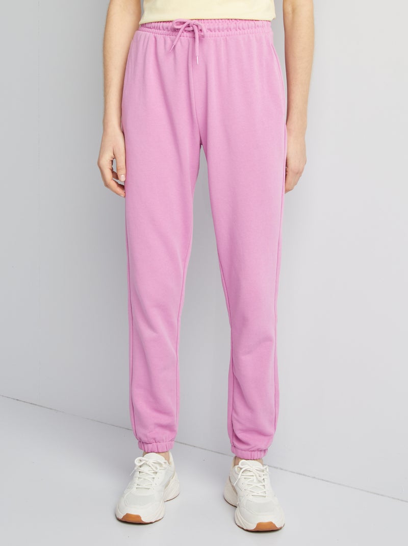 Jogging uni en molleton fin Rose - Kiabi