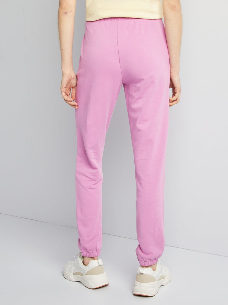 Jogging uni en molleton fin Rose - Kiabi