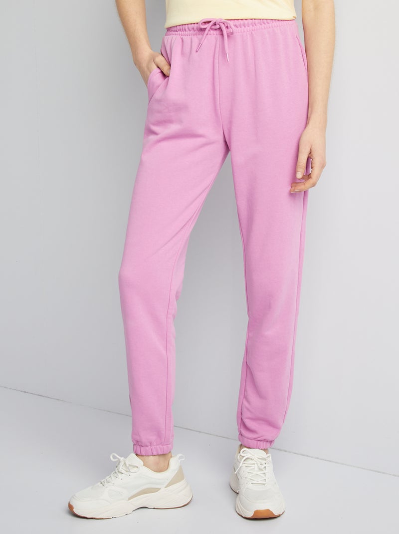 Jogging uni en molleton fin Rose - Kiabi