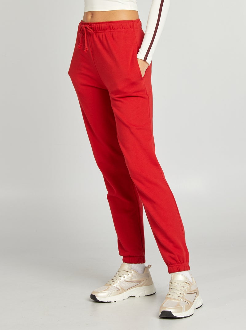 Jogging uni en molleton fin ROUGE - Kiabi