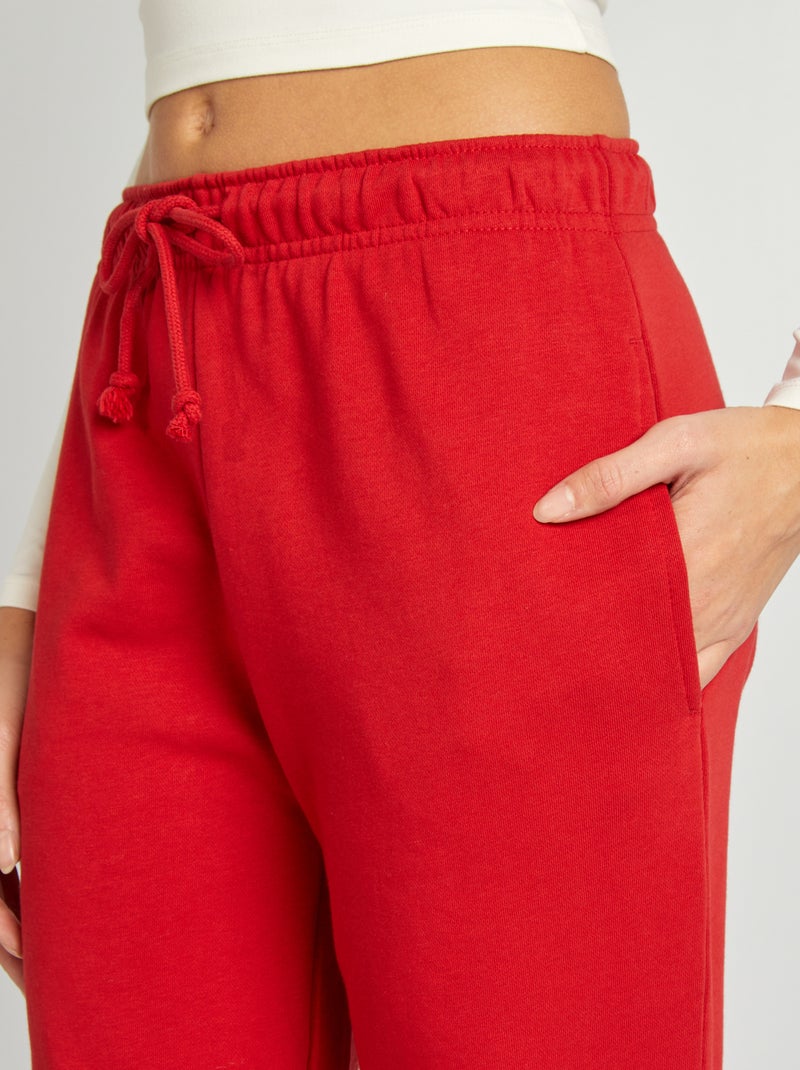 Jogging uni en molleton fin ROUGE - Kiabi