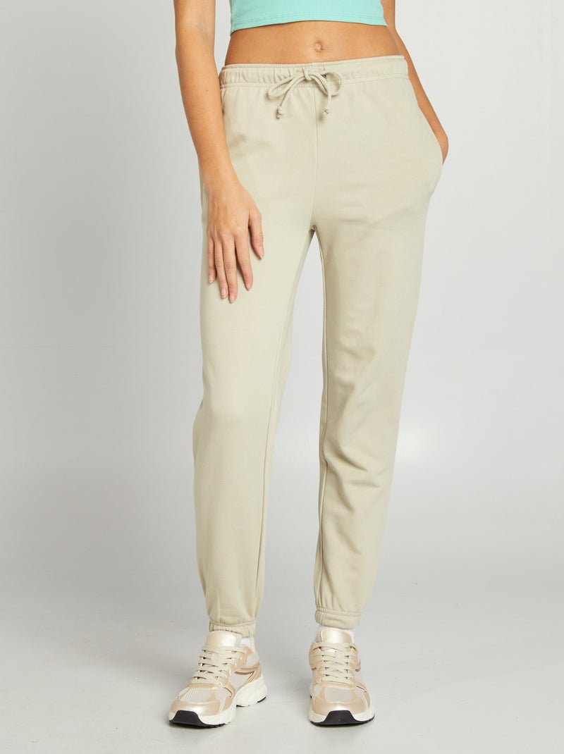 Jogging uni en molleton fin VERT - Kiabi