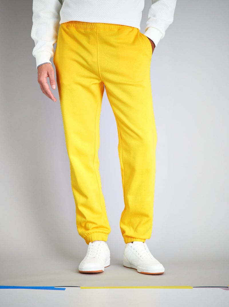 Jogging uni en molleton Jaune - Kiabi