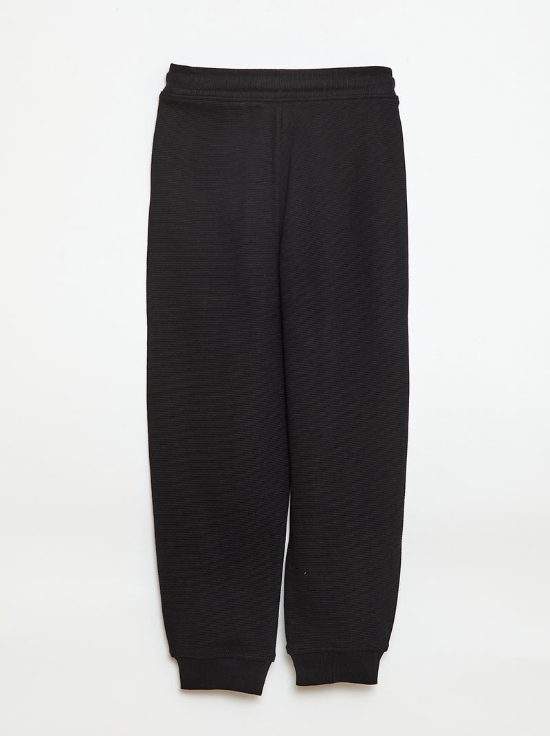 Jogging uni en molleton léger Noir - Kiabi