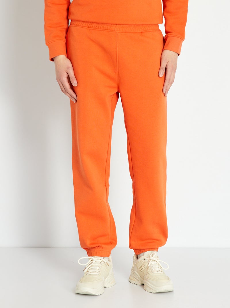 Jogging uni en molleton Orange - Kiabi