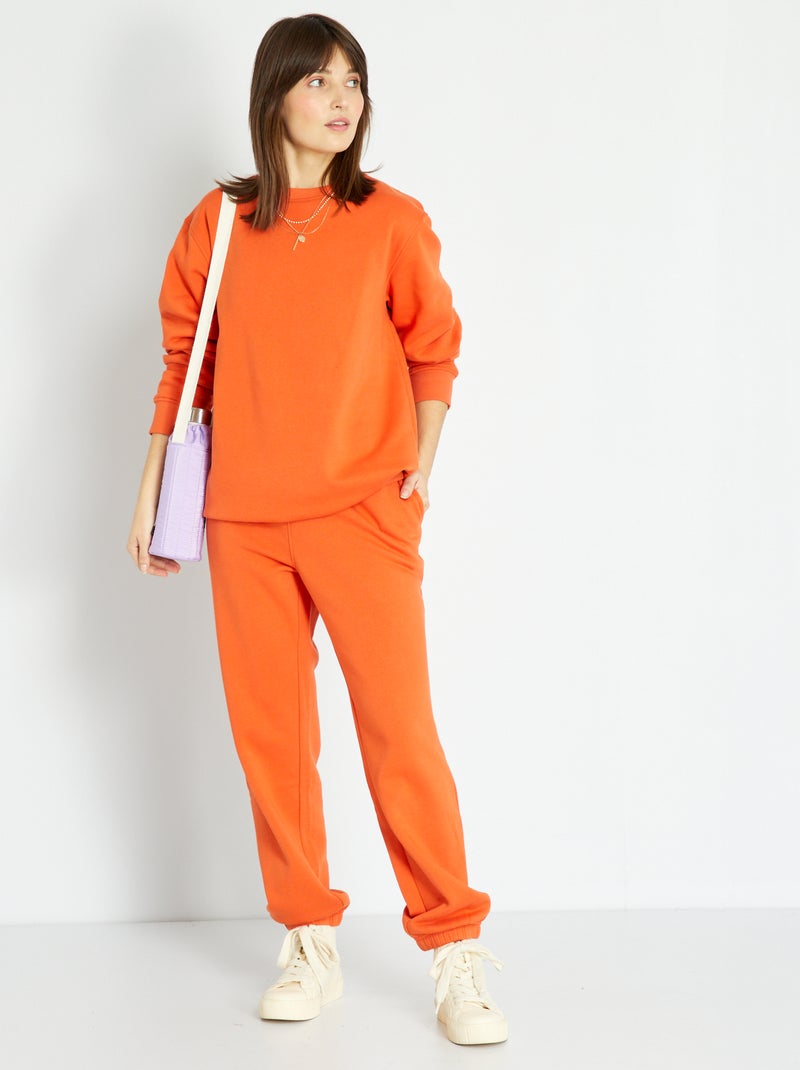 Jogging uni en molleton Orange - Kiabi