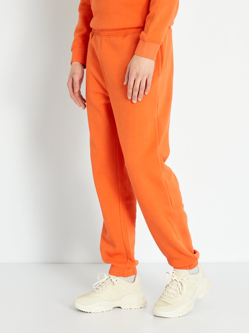 Jogging uni en molleton Orange - Kiabi
