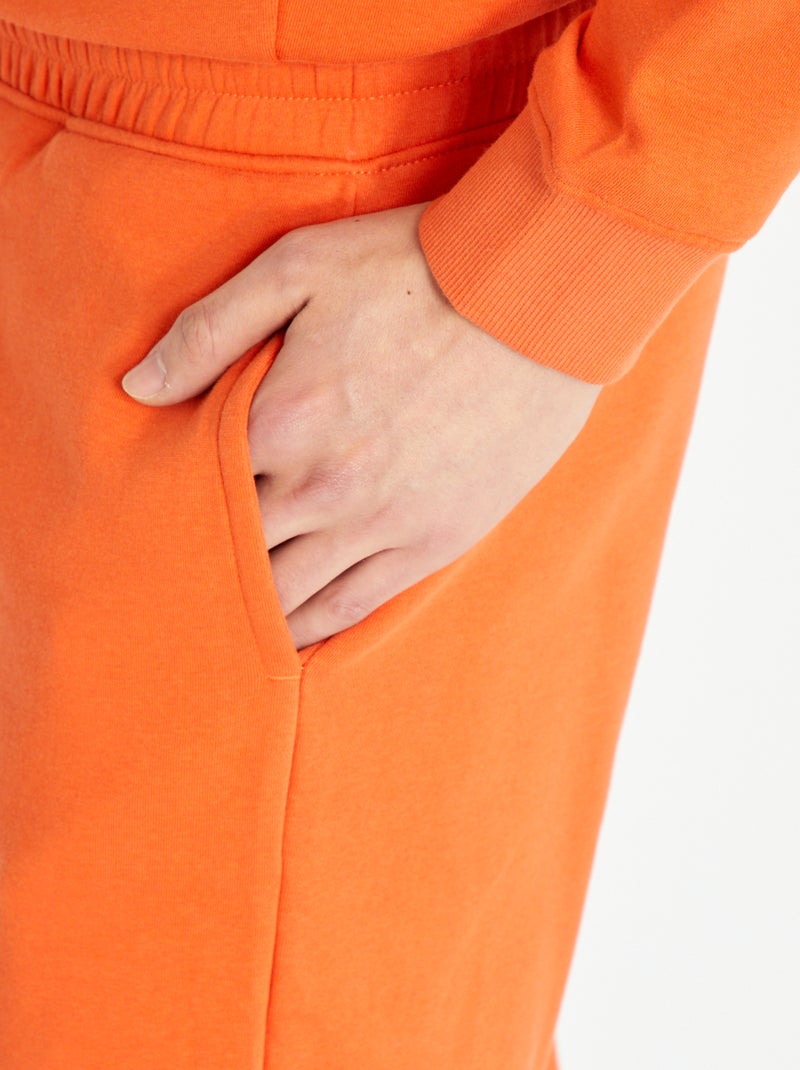 Jogging uni en molleton Orange - Kiabi