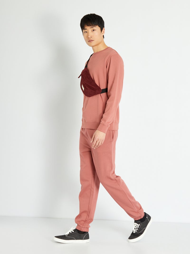 Jogging uni en molleton Rose - Kiabi