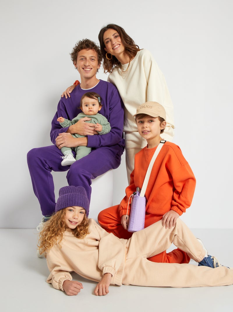 Jogging uni en molleton Violet - Kiabi