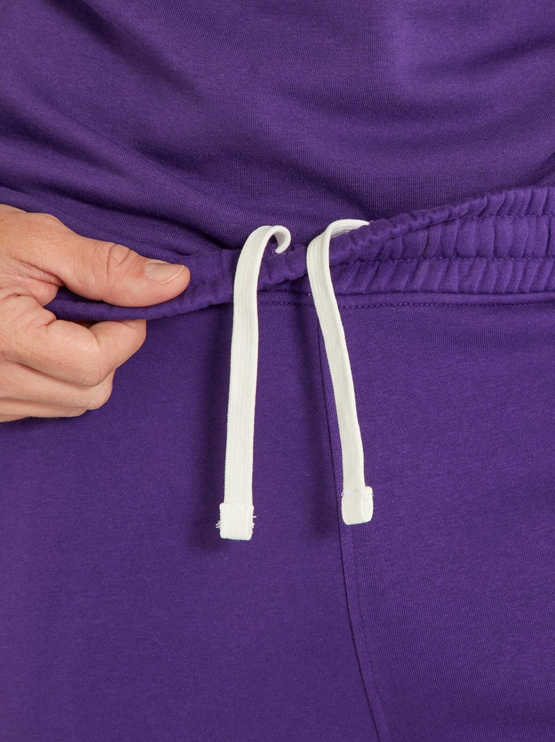 Jogging uni en molleton Violet - Kiabi