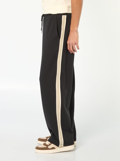 Jogging wide leg avec bande fantaisie - Kiabi