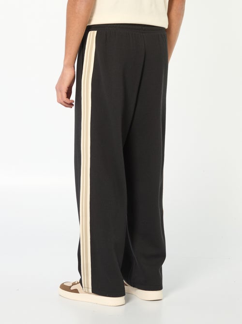 Jogging wide leg avec bande fantaisie - Kiabi