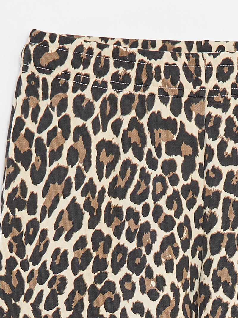 Jogging wide leg avec taille élastiquée Beige - Kiabi