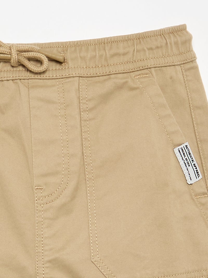 Jogpant avec cordons de serrage Beige - Kiabi
